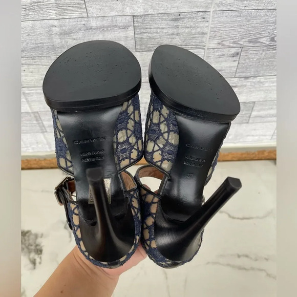 Carven Mesh and Lace open toe heels size 37/7 - Picture 8 of 17